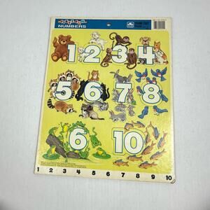 Vintage 1988 First Fun Numbers Golden Frame Tray Puzzle 8301